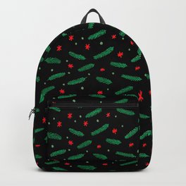 Christmas branches and stars - black Backpack