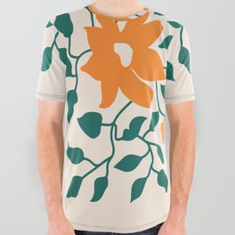 Tangerine & Pine: Matisse Flowers & Leaves All Over Graphic Tee