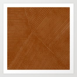 Modern lines- Burnt orange Art Print