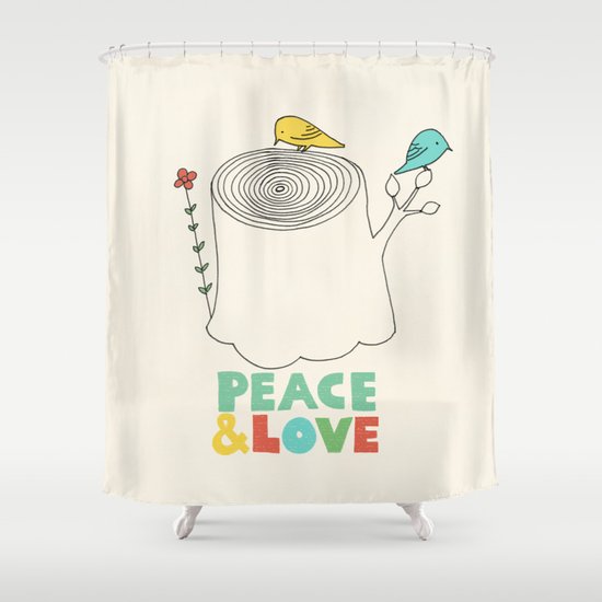 Peace & Love Shower Curtain
