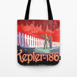 KEPLER-186f Where the Grass is Always Redder on the Other Side; JPL Visions of the Future Poster Tote Bag