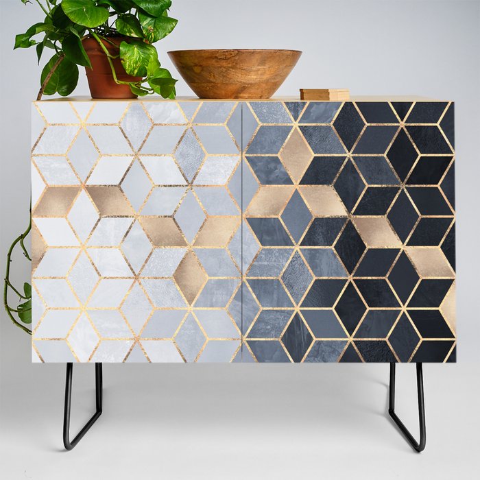 Soft Blue Gradient Cubes Credenza by elisabethfredriksson ...