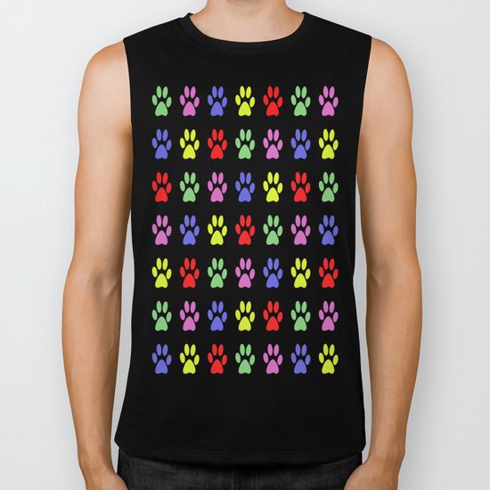 Paw Prints Pattern II Biker Tank