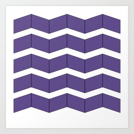 Violet Zig Zag Art Print | Graphicdesign, Digital, Pattern, Design, Geometric, Twisty, Abstract, Repeating, Colour, Violet 