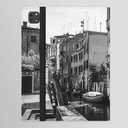 Venice Italy with gondola boats surrounded by beautiful architecture along the grand canal black and iPad Folio Case