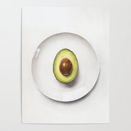 Avocado Still Life | Watercolor Original Painting Poster