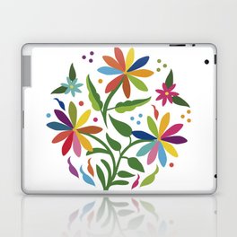 Mexican Otomí Floral Composition by Akbaly Laptop Skin