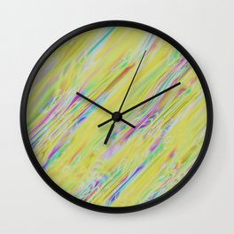 Yellow pink green shapes Wall Clock