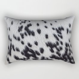 Black and White Cow Skin Print Pattern Modern, Cowhide Faux Leather Rectangular Pillow