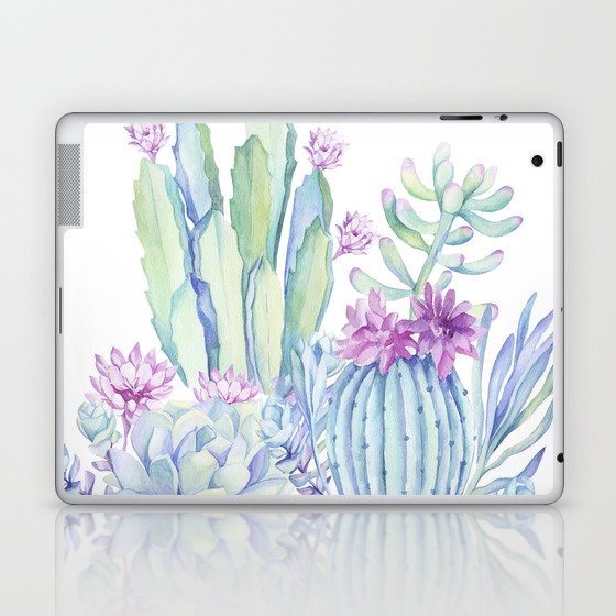 Mixed Cacti White #society6 #buyart Laptop & iPad Skin
