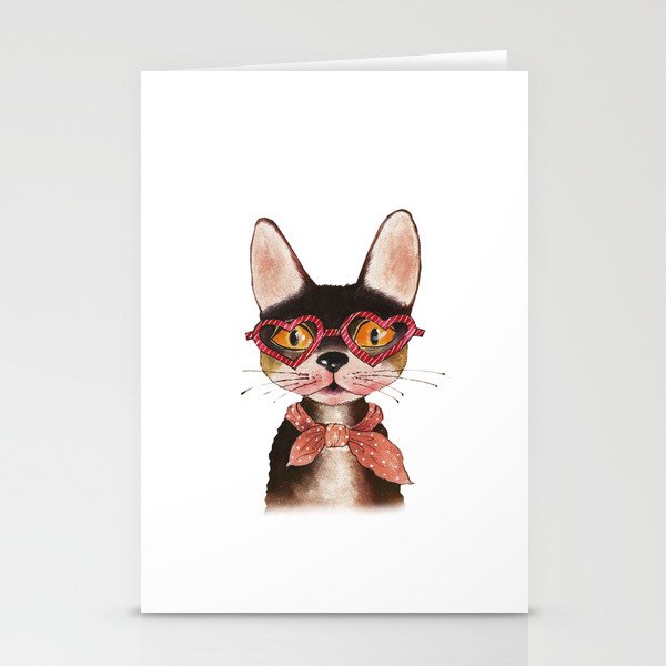 Cat painted Stationery Cards