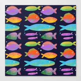 Seamless fish pattern Canvas Print