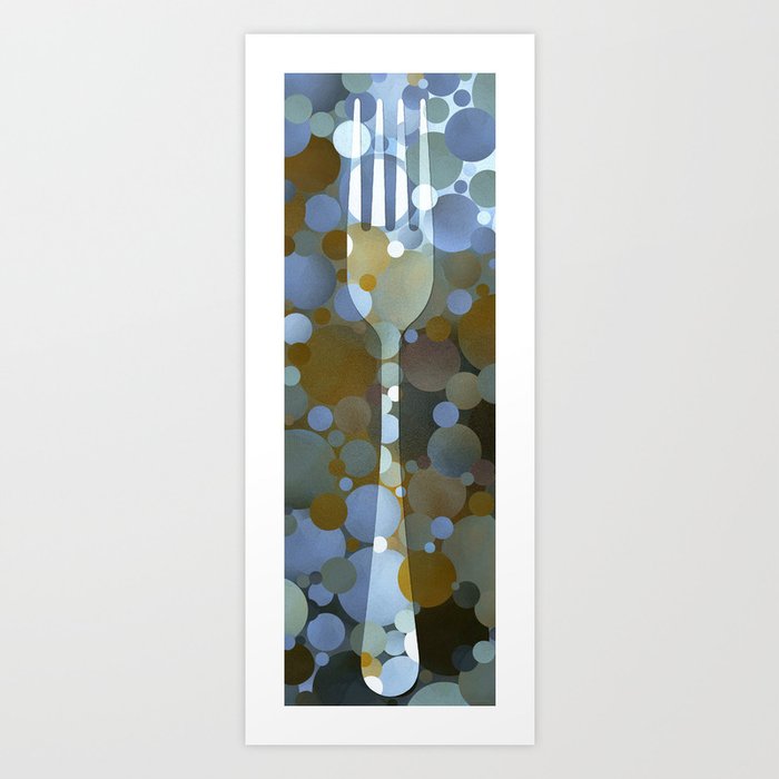 Colorful Modern Kitchen Art - Fork Art Print