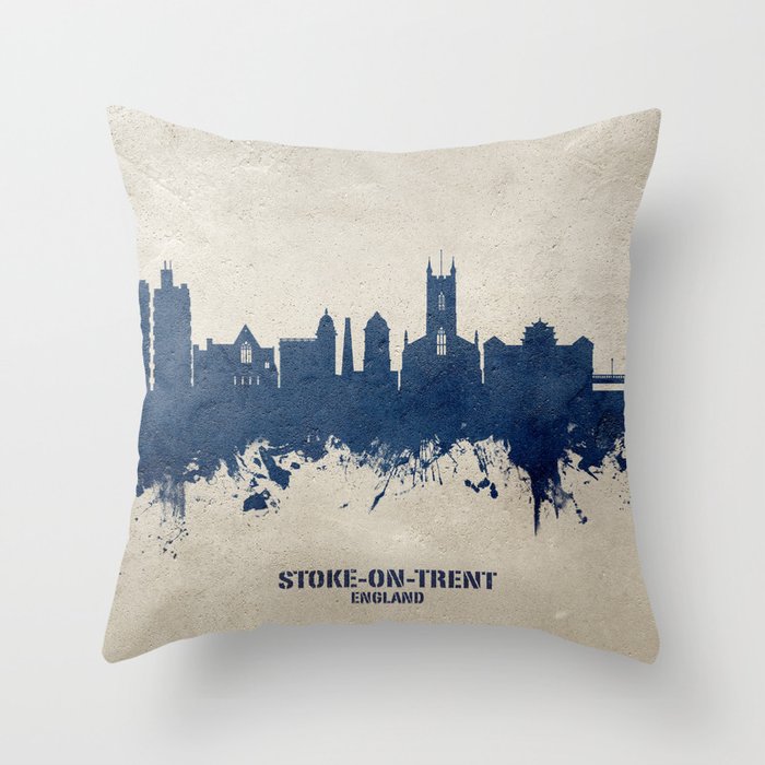 Stoke-on-Trent England Skyline Throw Pillow
