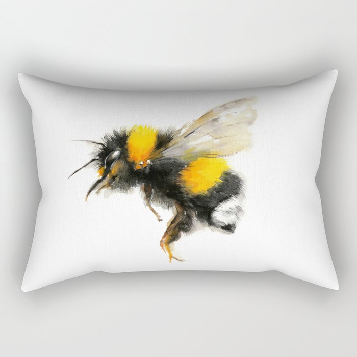 Yellow Bumble Bee Rectangular Pillow