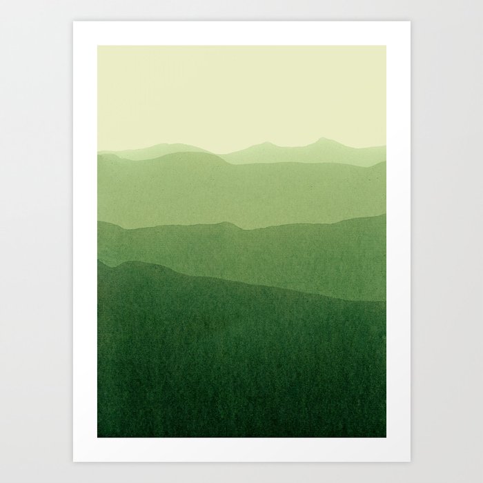 gradient landscape green Art Print