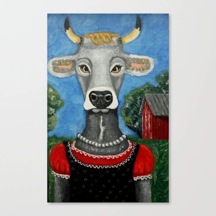 Country Cow Canvas Print