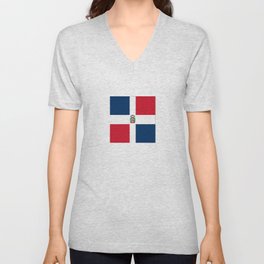 Flag of the dominican republic V Neck T Shirt