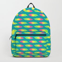 Tropical Green Feather Striped Surface Pattern Design Backpack