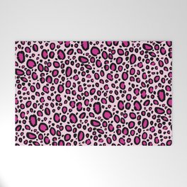Pink Leopard Skin Spots Print Wild Animals Pattern Welcome Mat