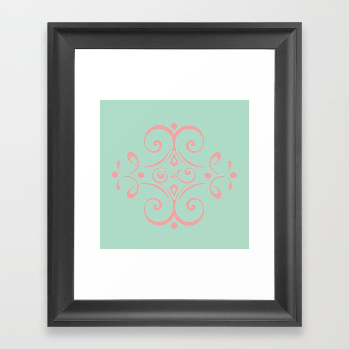 Curly-Que Pink and Blue Framed Art Print