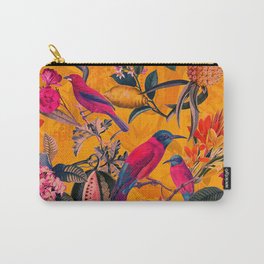 Vintage And Shabby Chic - Colorful Summer Botanical Jungle Garden Carry-All Pouch