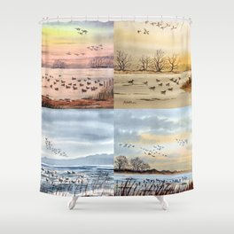 Duck Hunting Collage Shower Curtain