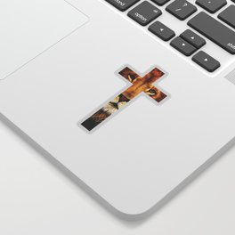 Christian Cross - The Lion of Judah Sticker