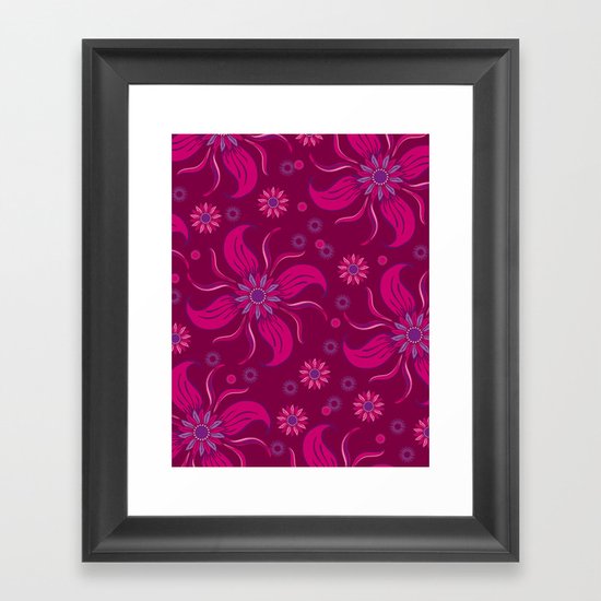 Floral Obscura Wine Framed Art Print