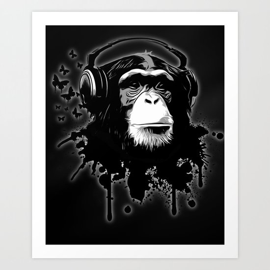 Monkey Business - Black Art Print
