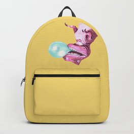 Bubble Gum Pink T-rex in Yellow Backpack