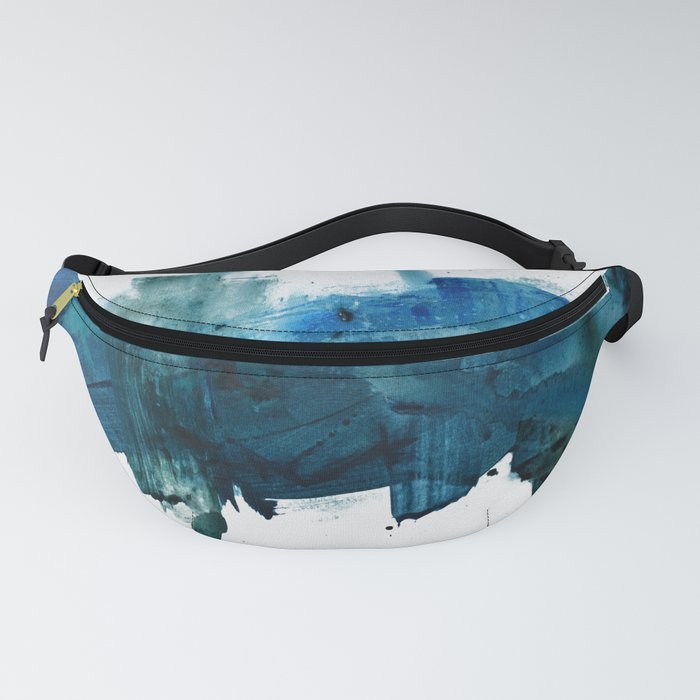 Change: A minimal abstract acrylic painting in blue and green by Alyssa Hamilton Art Fanny Pack