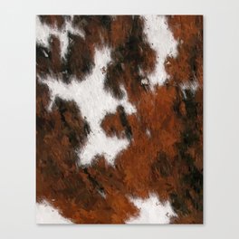 Cozzy Farmhouse Rust Hygge Print of Cowhide Fur Canvas Print