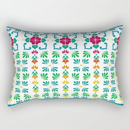 Green 3, Framed Talavera Flower Rectangular Pillow