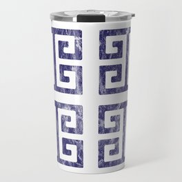 Greek Key Geometric Pattern Travel Mug