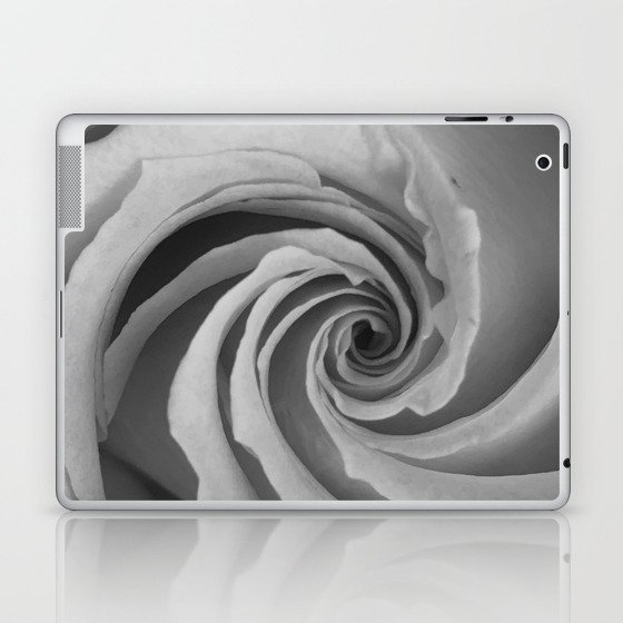 Black and White Rose Laptop & iPad Skin