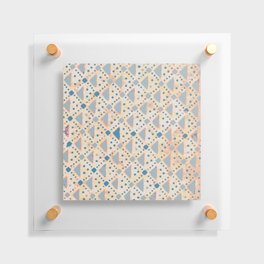 Boho colored pattern with triangles in grey Floating Acrylic Print