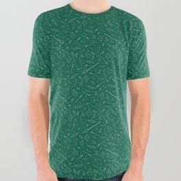 Yer a Wizard - Green + Silver All Over Graphic Tee