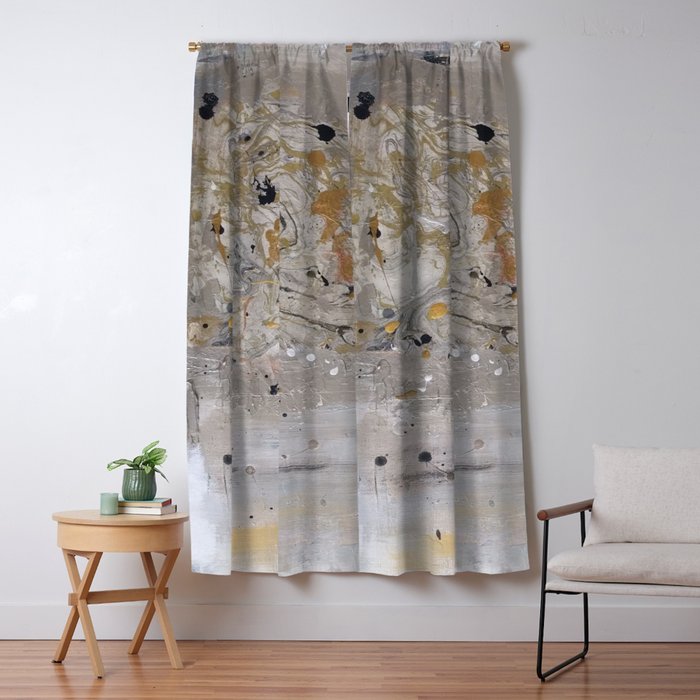 Silver And Gold Abstract Blackout Curtain By Melaniab Society6