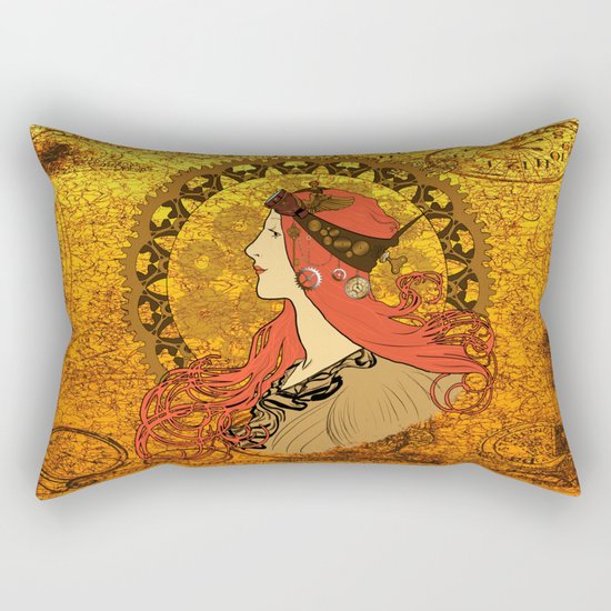 Steampunk Nouveau Rectangular Pillow