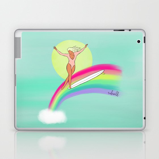 Over the Rainbow | Surf Illustration Laptop & iPad Skin