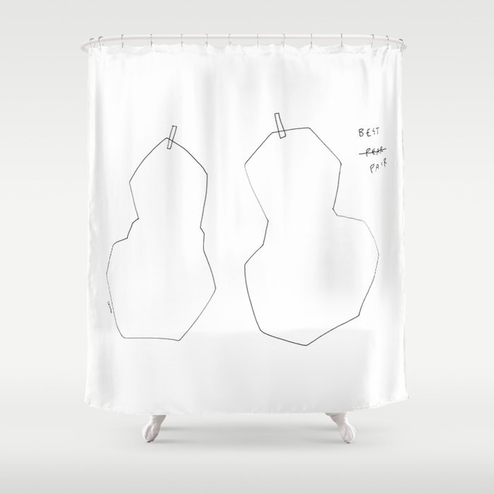 The Best Pair Fruit Illustration Love Quote Shower Curtain