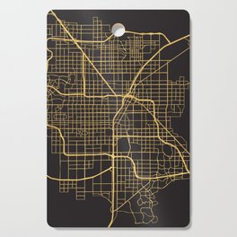 LAS VEGAS NEVADA GOLD ON BLACK CITY MAP Cutting Board