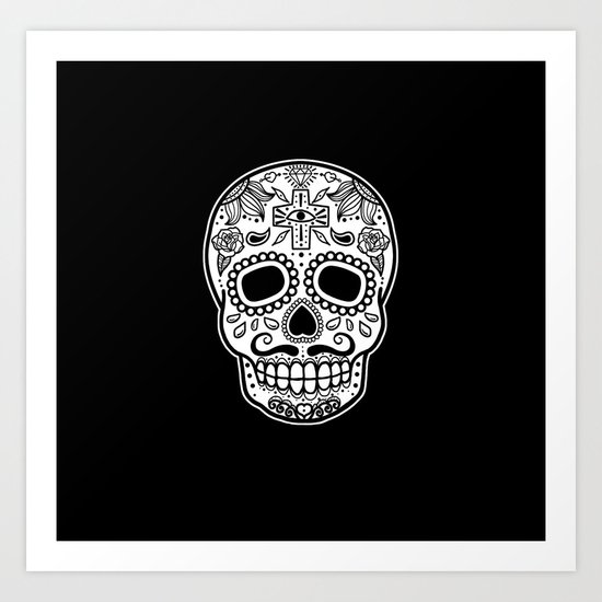 Mexican Skull - Black Edition Art Print