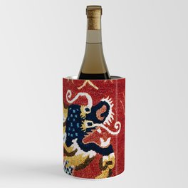 Ningxia Blue Dragon Red Background Rug Print Wine Chiller