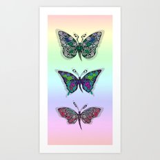 Rainbow Butterflys Art Print