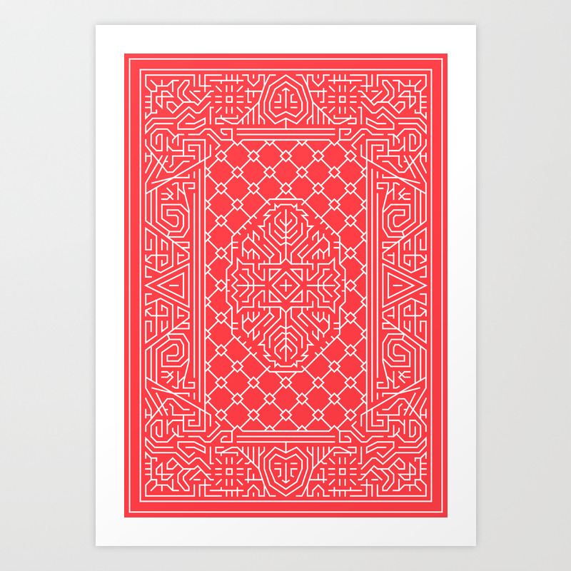 Playing Card Back Red Art Print By Slothuus Society6