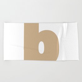b (Tan & White Letter) Beach Towel