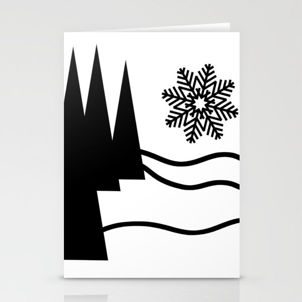 Christmas Trees and Snow Stationery Cards