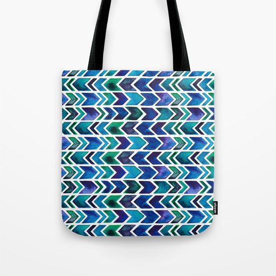 Turquoise and Green Aztec Pattern. Tote Bag